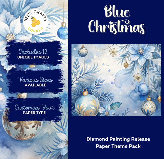 Blue Christmas - Theme Pack Reusable Diamond Painting Release Paper