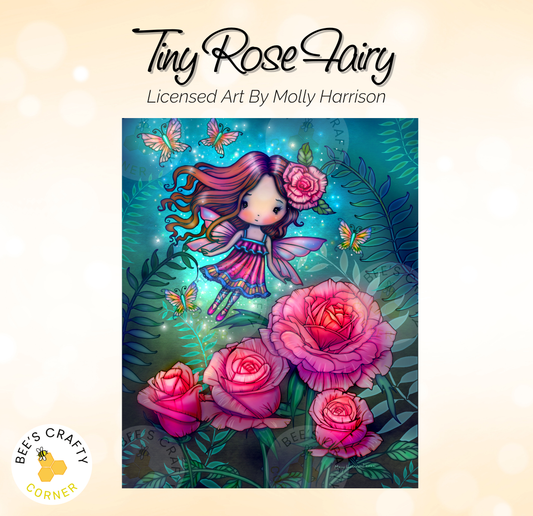 a painting of a fairy with flowers and butterflies