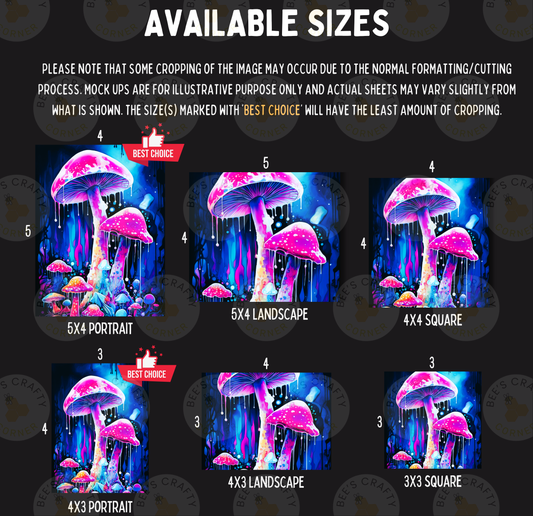 The image is a collage of six mushroom-themed images, each with a different size and format. The mushrooms are depicted in various sizes and arrangements, creating a visually appealing and diverse collection.