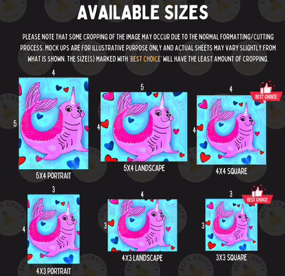 various sizes of illustrations of a pink unicorn, including a portrait, landscape, square, and portrait. The illustrations are designed to resemble a unicorn with a horn and a pink body, and they are presented in different sizes to cater to different preferences and needs.