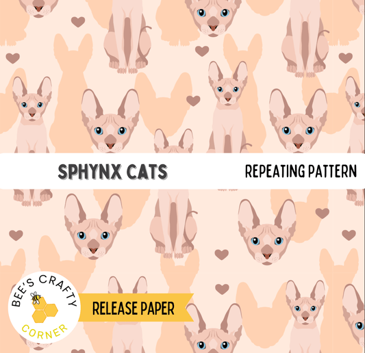 The image is a repeating pattern of stylized images of cats, specifically Siamese cats, against a peach-colored background.