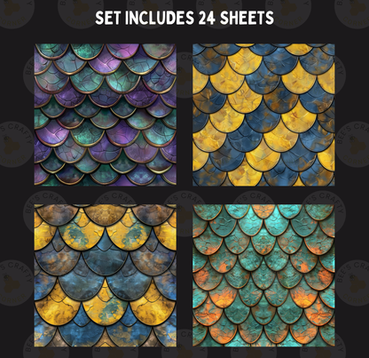 Dragon Scales - Theme Pack Reusable Diamond Painting Release Paper
