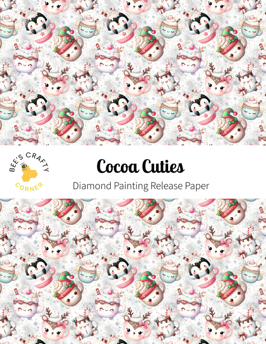 Cocoa Cuties - Reusable Patterned Diamond Painting Release Paper