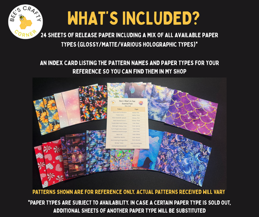 Assorted Paper Pack - Reusable Diamond Painting Release Paper