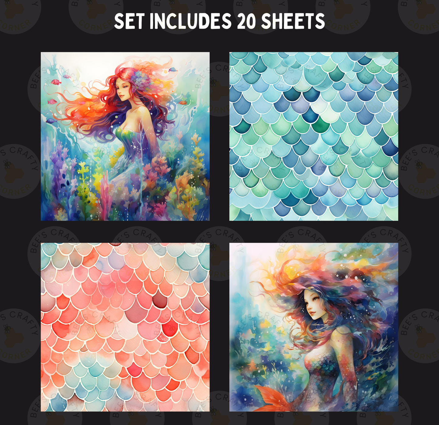Mythical Mermaids - Theme Pack Reusable Diamond Painting Release Paper