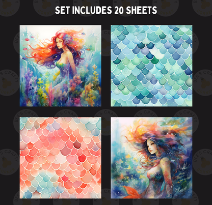 Mythical Mermaids - Theme Pack Reusable Diamond Painting Release Paper