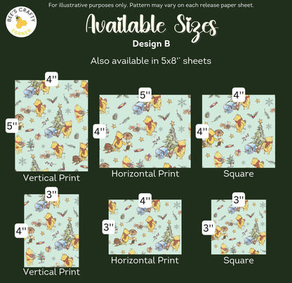 Classic Pooh Christmas - Reusable Patterned Diamond Painting Release Paper