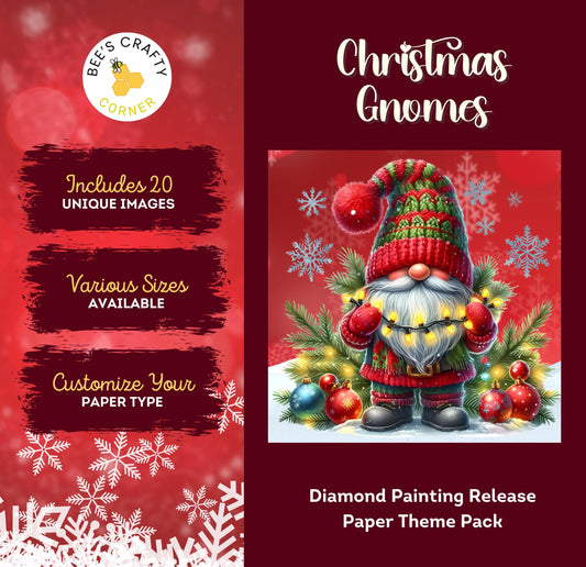 Christmas Gnomes - Theme Pack Reusable Diamond Painting Release Paper