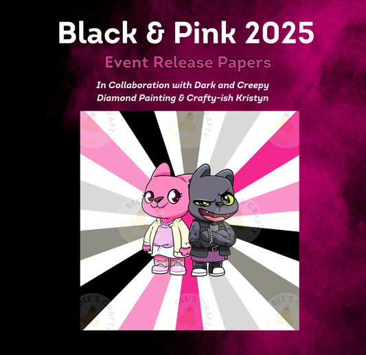 Black and Pink 2025 Event Release Papers - Reusable Diamond Painting Release Paper
