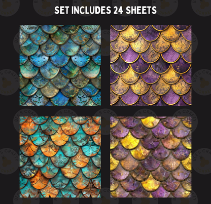 Dragon Scales - Theme Pack Reusable Diamond Painting Release Paper