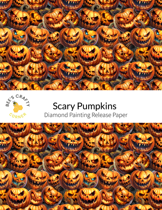 The image is a collage of numerous jack-o-lanterns with varying expressions, creating a visually striking and spooky pattern.