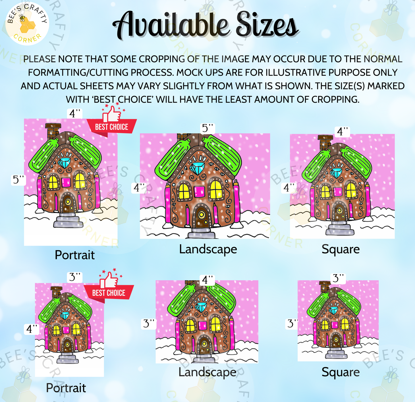 The image is a collage of six different sizes of houses, each with a unique style and color scheme. The houses are illustrated in various sizes, ranging from 4" to 5" in height. The image is intended for illustrative purposes and may vary slightly from the actual house sizes shown. The sizes are marked with "4" and "5" to indicate the actual house dimensions. The image is not a photograph and may not be a complete representation of the actual house sizes.