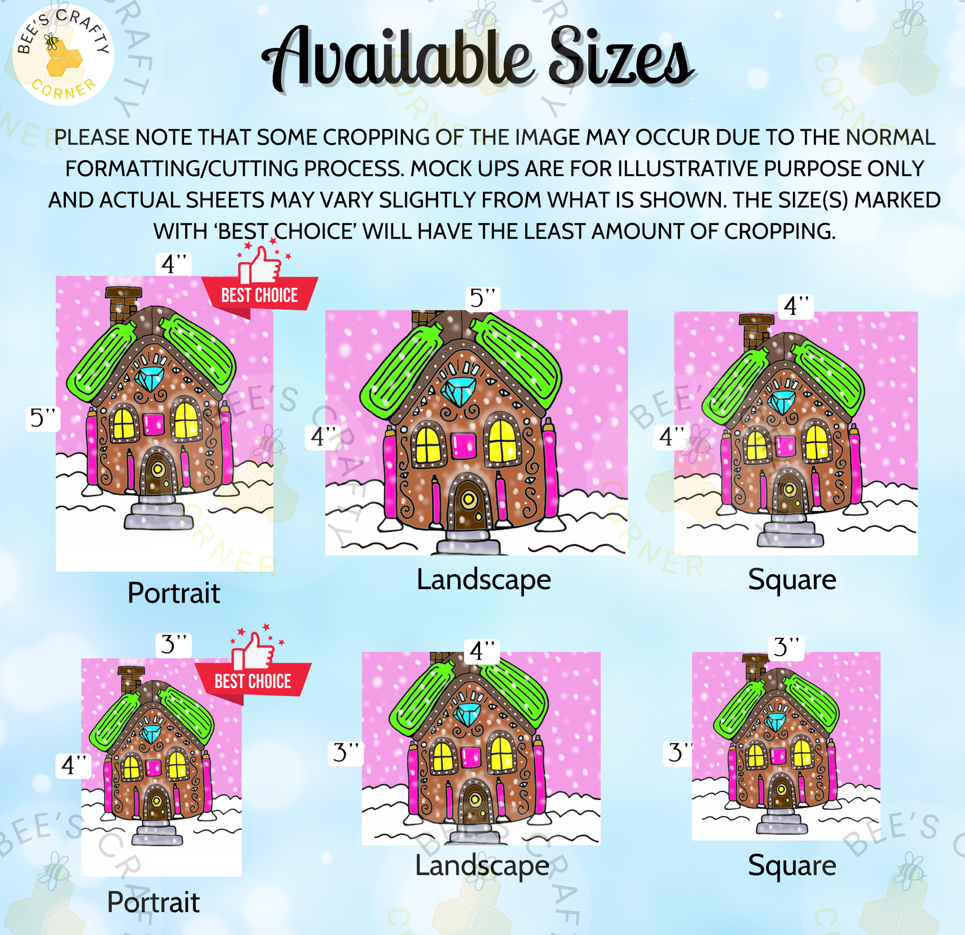 The image is a collage of six different sizes of houses, each with a unique style and color scheme. The houses are illustrated in various sizes, ranging from 4" to 5" in height. The image is intended for illustrative purposes and may vary slightly from the actual house sizes shown. The sizes are marked with "4" and "5" to indicate the actual house dimensions. The image is not a photograph and may not be a complete representation of the actual house sizes.