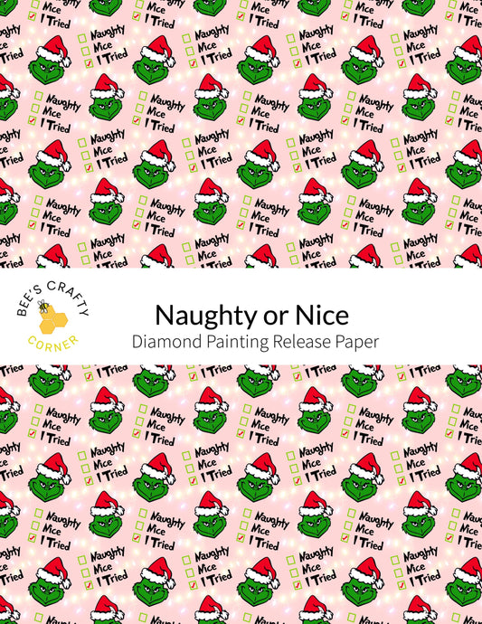 Naughty or Nice - Reusable Patterned Diamond Painting Release Paper
