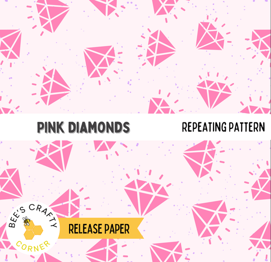 a repeating pattern of pink diamonds on a light pink background.