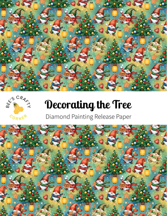 Decorating the Tree - Reusable Patterned Diamond Painting Release Paper
