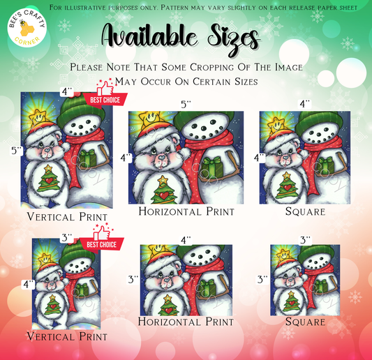 Care Bear Snowman by ©Regan Kubecek - Licensed Diamond Painting Release Paper