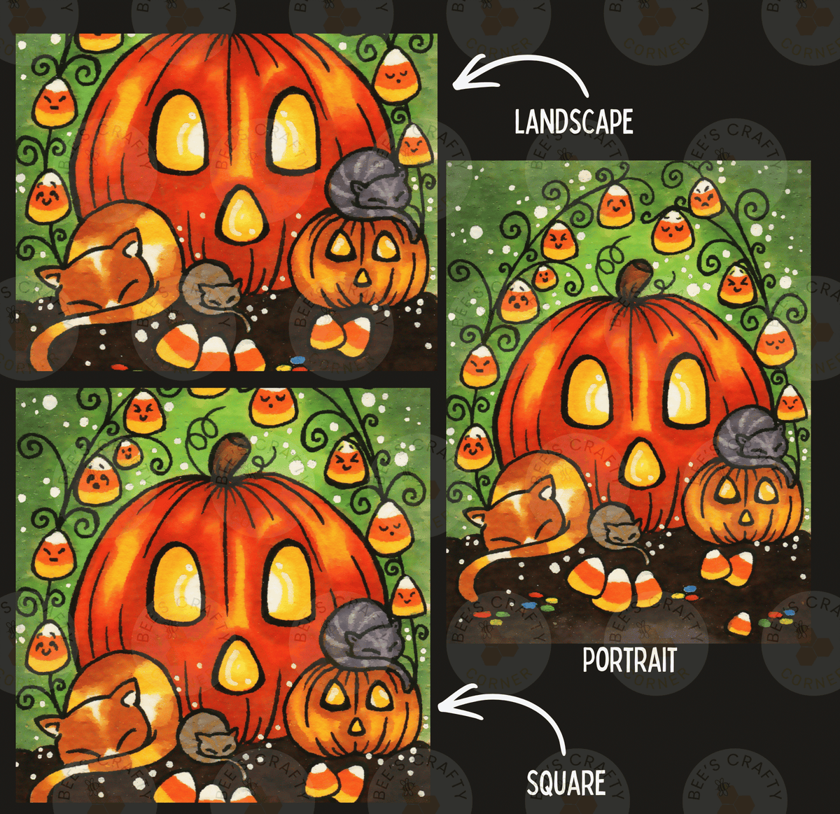 All Hallows Snooze by ©Regan Kubecek - Licensed Diamond Painting Release Paper