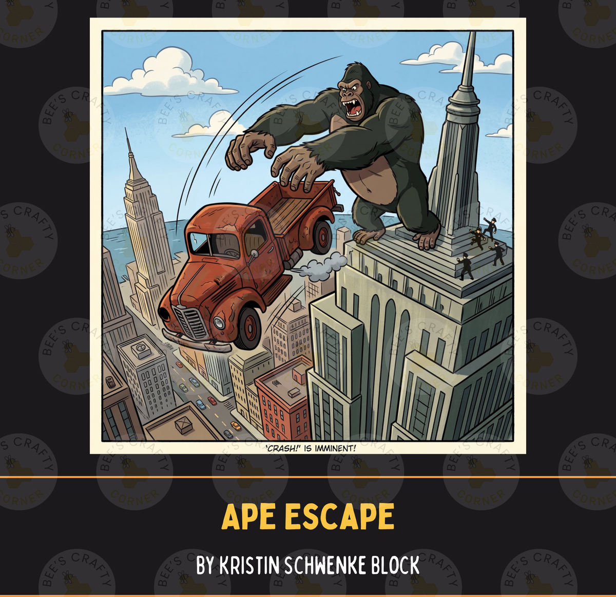 Ape Escape by ©Kristin Schwenke Block Licensed Release Papers - Reusable Diamond Painting Release Paper