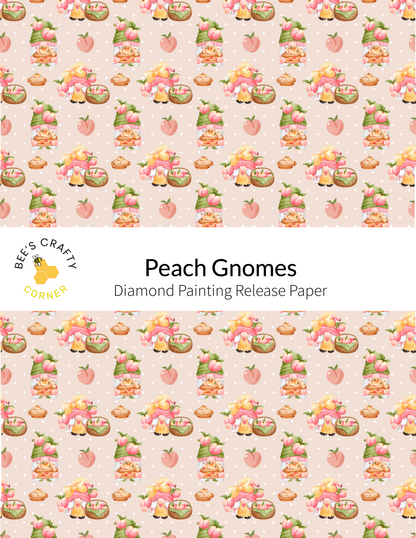 Peach Gnomes - Reusable Patterned Diamond Painting Release Paper