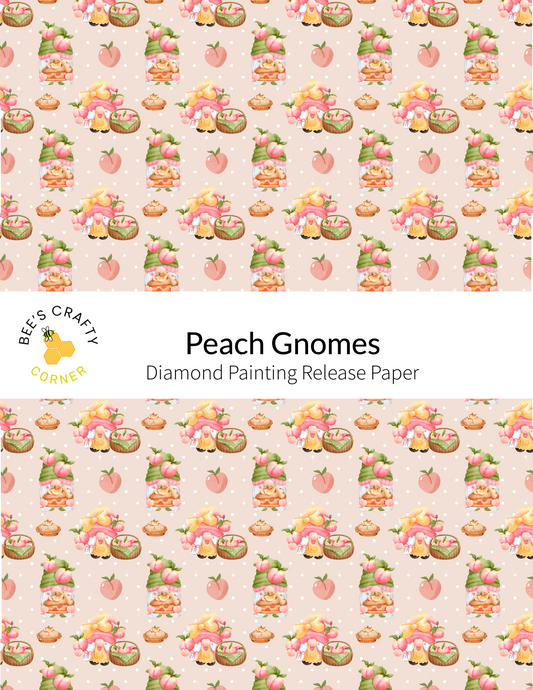 Peach Gnomes - Reusable Patterned Diamond Painting Release Paper