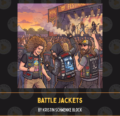 Battle Jackets by ©Kristin Schwenke Block Licensed Release Papers - Reusable Diamond Painting Release Paper