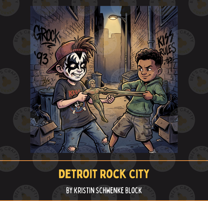 Detroit Rock City by ©Kristin Schwenke Block Licensed Release Papers - Reusable Diamond Painting Release Paper