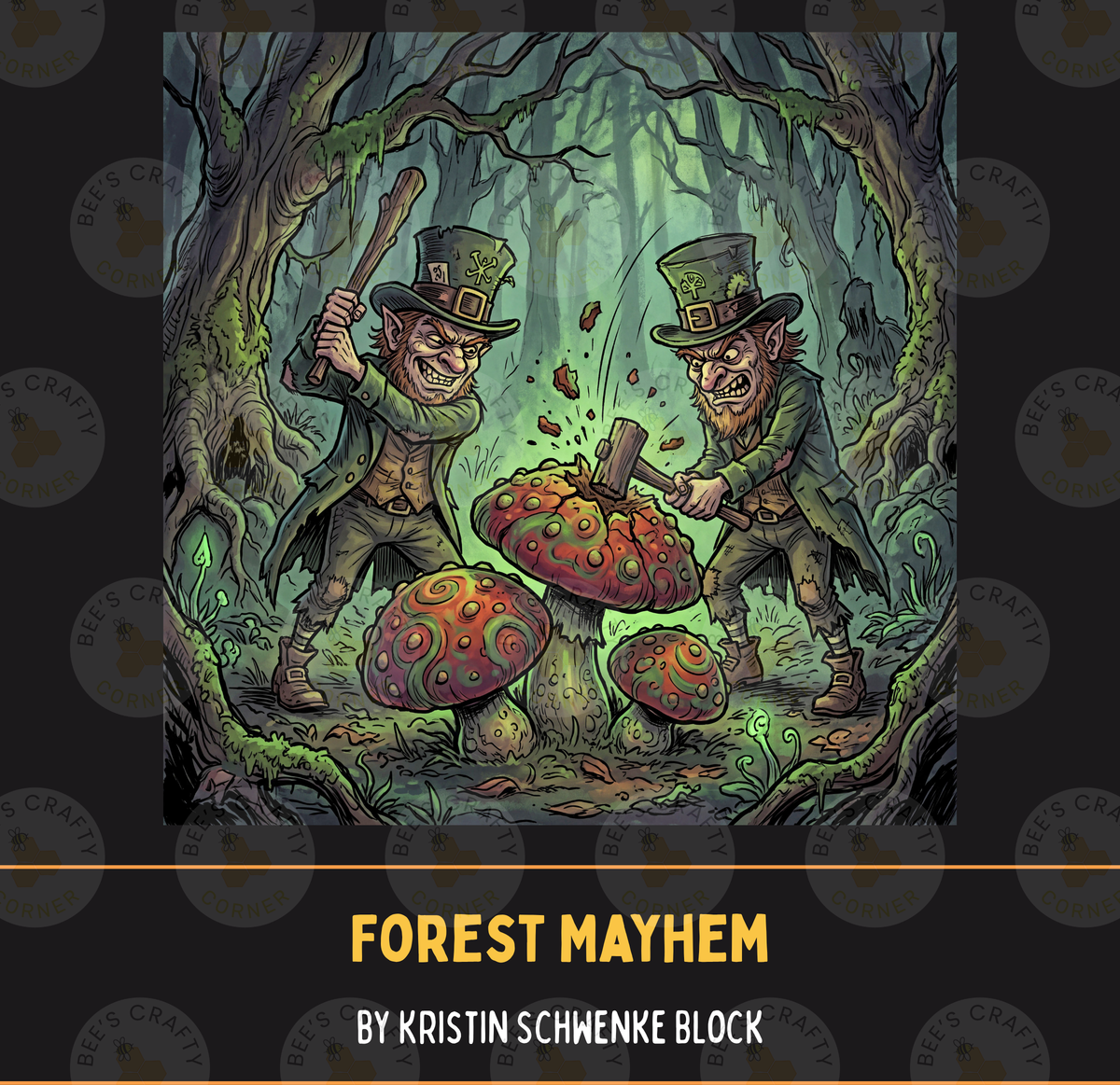 Forest Mayhem by ©Kristin Schwenke Block Licensed Release Papers - Reusable Diamond Painting Release Paper