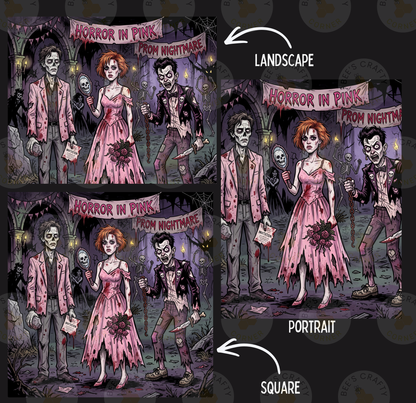 Horror in Pink by ©Kristin Schwenke Block Licensed Release Papers - Reusable Diamond Painting Release Paper