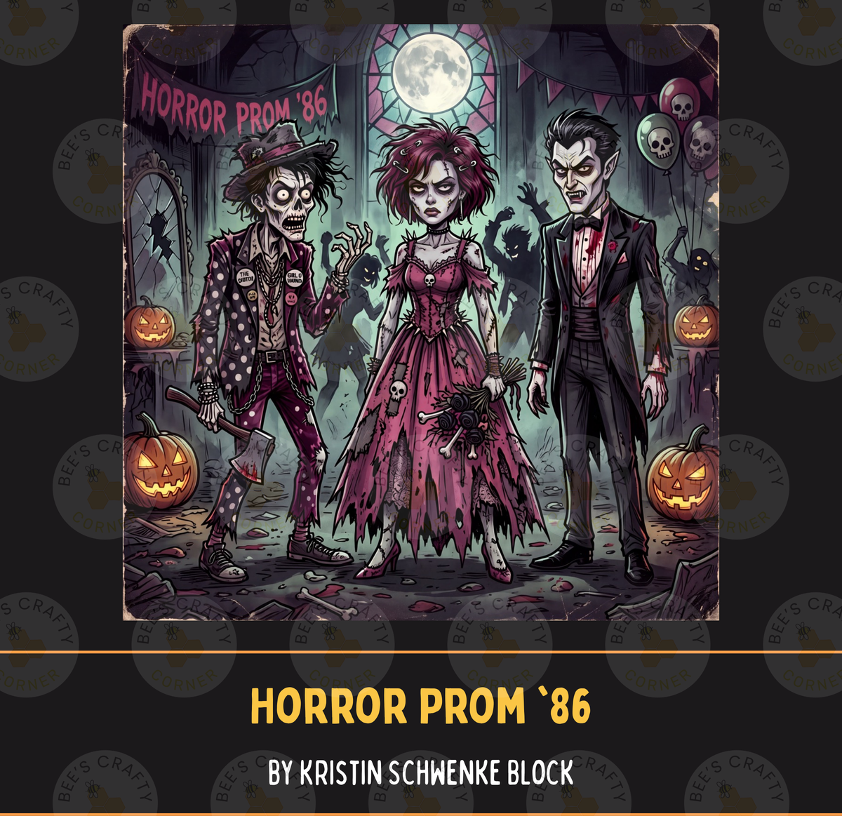 Horror Prom '86 by ©Kristin Schwenke Block Licensed Release Papers - Reusable Diamond Painting Release Paper