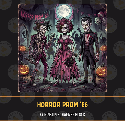 Horror Prom '86 by ©Kristin Schwenke Block Licensed Release Papers - Reusable Diamond Painting Release Paper