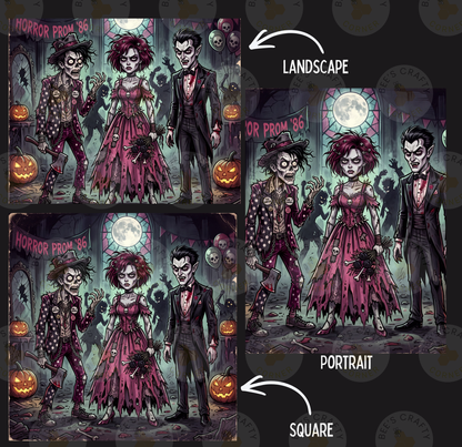 Horror Prom '86 by ©Kristin Schwenke Block Licensed Release Papers - Reusable Diamond Painting Release Paper