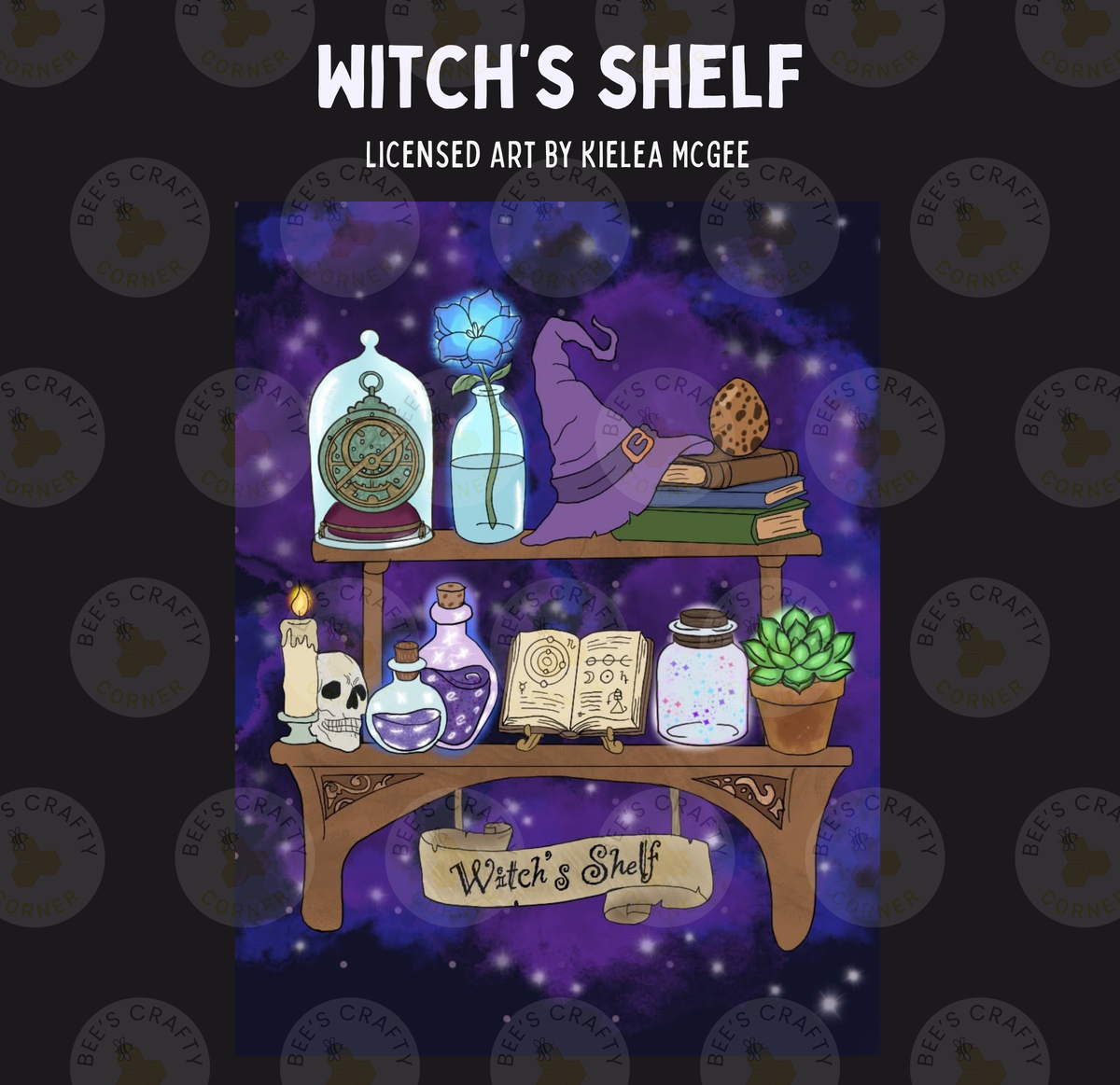 Witch's Shelf by ©Kielea McGee - Licensed Diamond Painting Release Paper