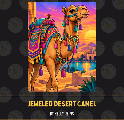 Jeweled Desert Camel by ©Kelly Reins - Licensed Diamond Painting Release Paper