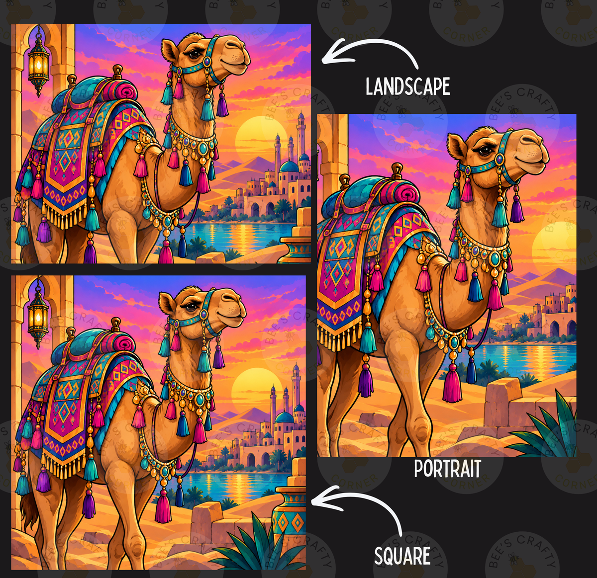 Jeweled Desert Camel by ©Kelly Reins - Licensed Diamond Painting Release Paper