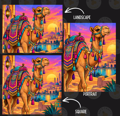 Jeweled Desert Camel by ©Kelly Reins - Licensed Diamond Painting Release Paper