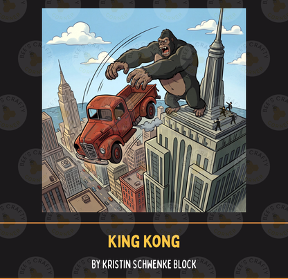 King Kong by ©Kristin Schwenke Block Licensed Release Papers - Reusable Diamond Painting Release Paper