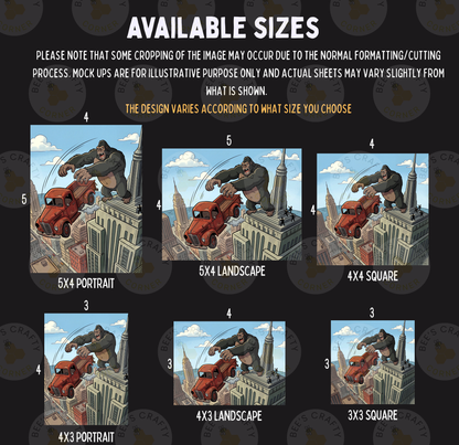 King Kong by ©Kristin Schwenke Block Licensed Release Papers - Reusable Diamond Painting Release Paper