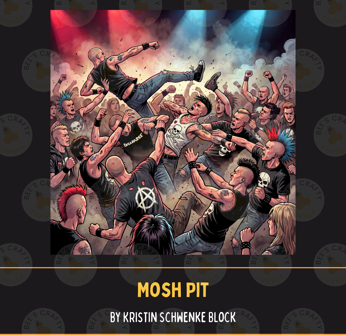Mosh Pit by ©Kristin Schwenke Block Licensed Release Papers - Reusable Diamond Painting Release Paper