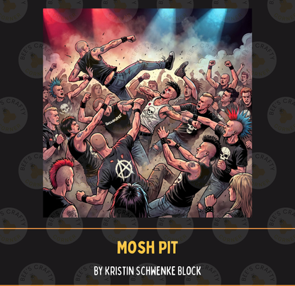 Mosh Pit by ©Kristin Schwenke Block Licensed Release Papers - Reusable Diamond Painting Release Paper