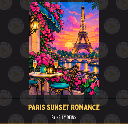 Paris Sunset Romance by ©Kelly Reins - Licensed Diamond Painting Release Paper