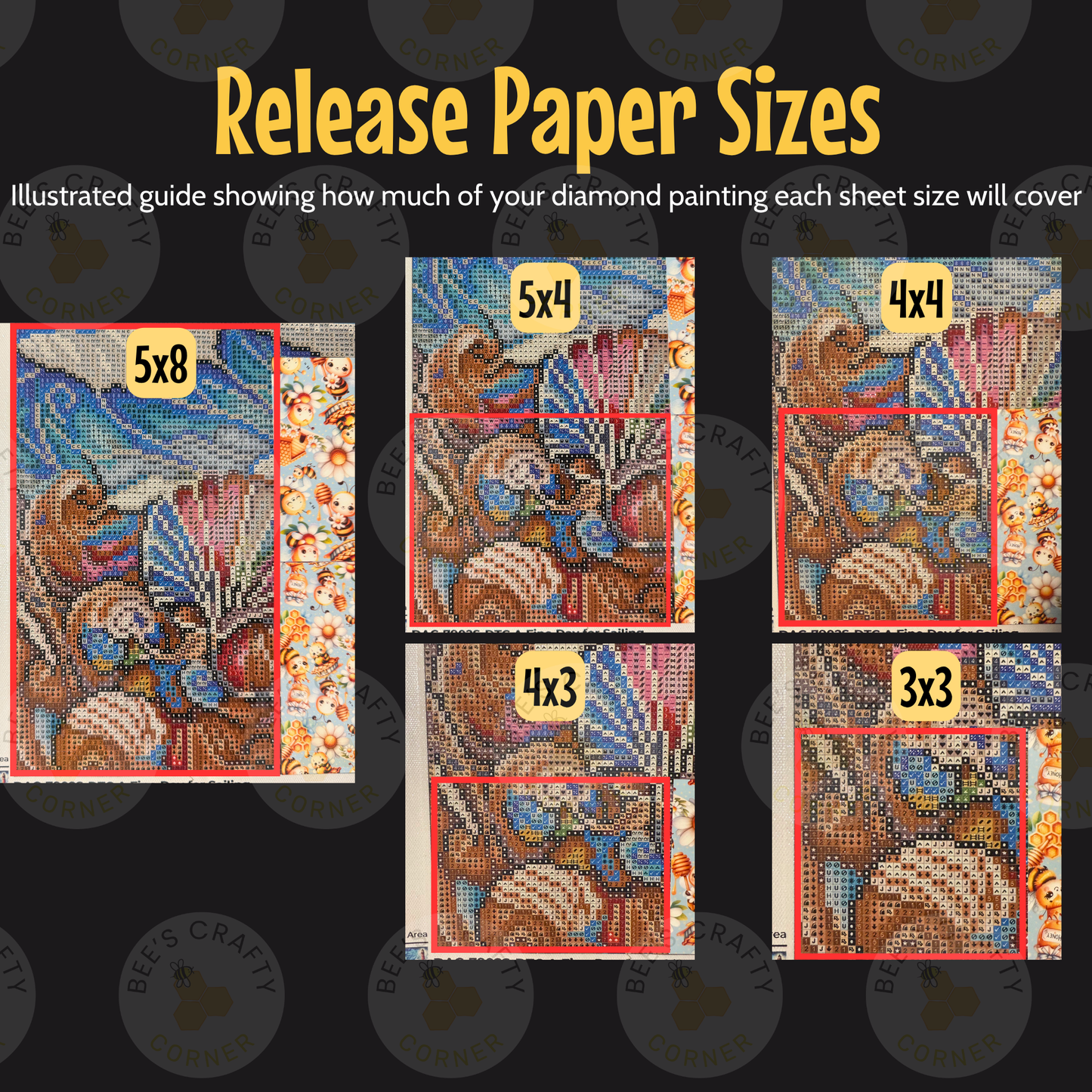 Custom Designs - Decorative Reusable Release Paper Sheets, Cover Paper For Diamond Painting