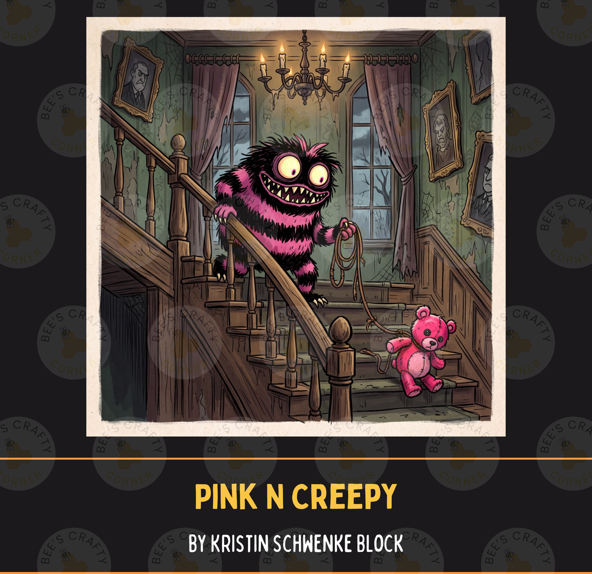 Pink N Creepy by ©Kristin Schwenke Block Licensed Release Papers - Reusable Diamond Painting Release Paper