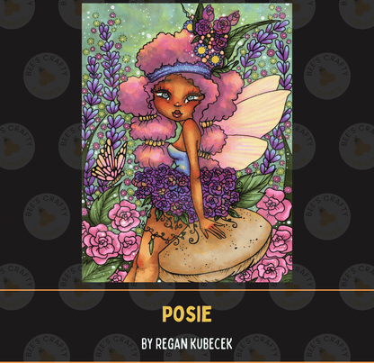 Posie by ©Regan Kubecek - Licensed Diamond Painting Release Paper