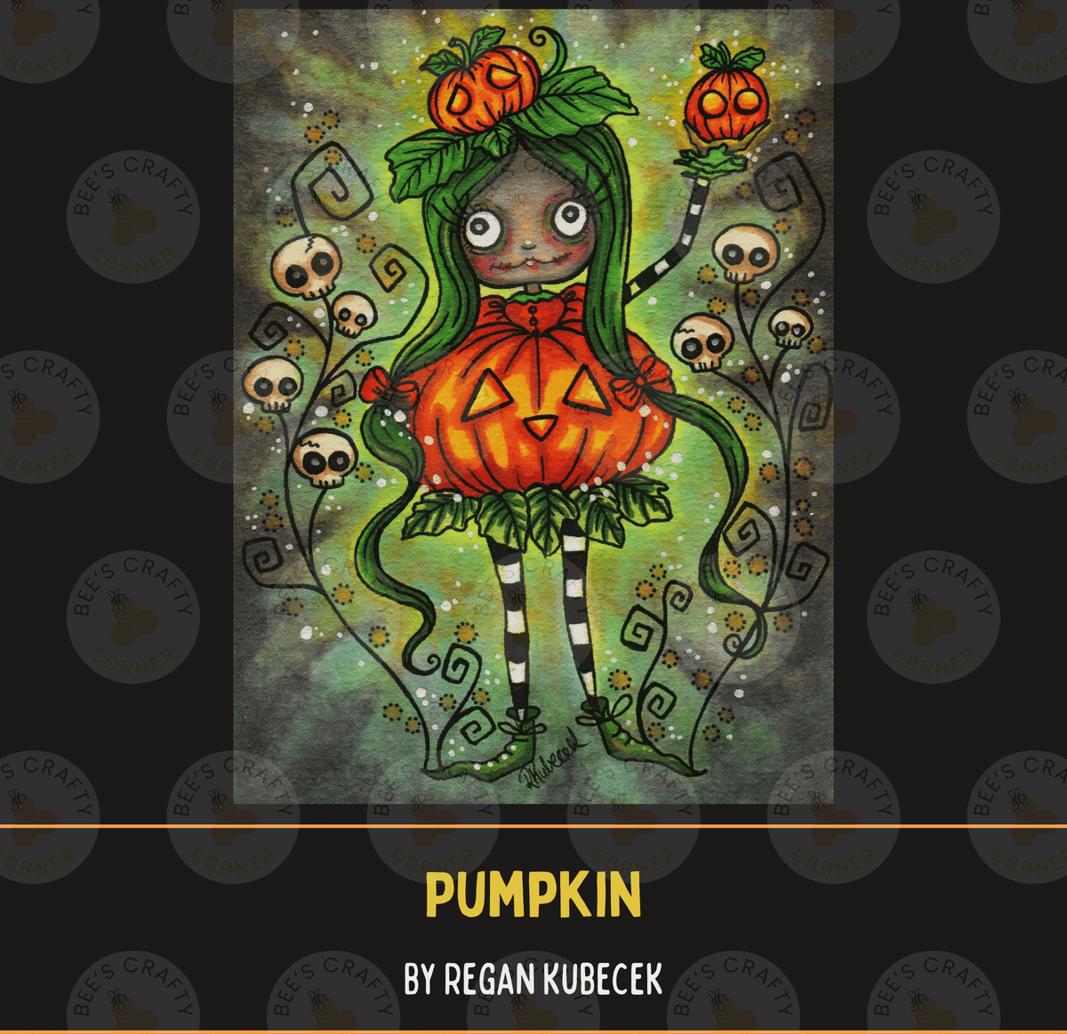 Pumpkin by ©Regan Kubecek - Licensed Diamond Painting Release Paper