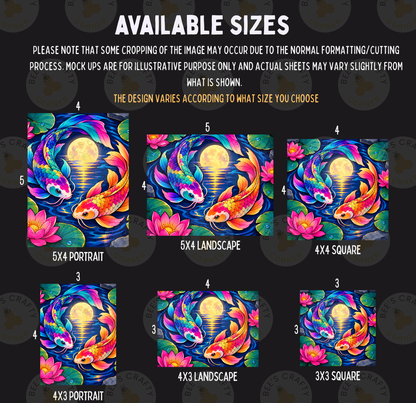 Rainbow Koi Moon by ©Kelly Reins - Licensed Diamond Painting Release Paper