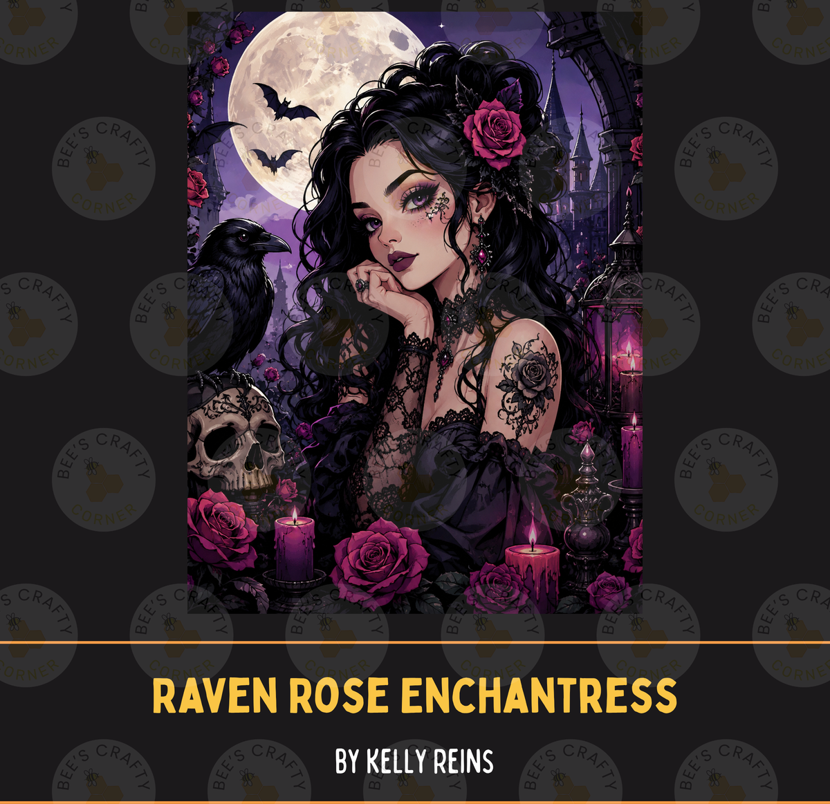 Raven Rose Enchantress by ©Kelly Reins - Licensed Diamond Painting Release Paper
