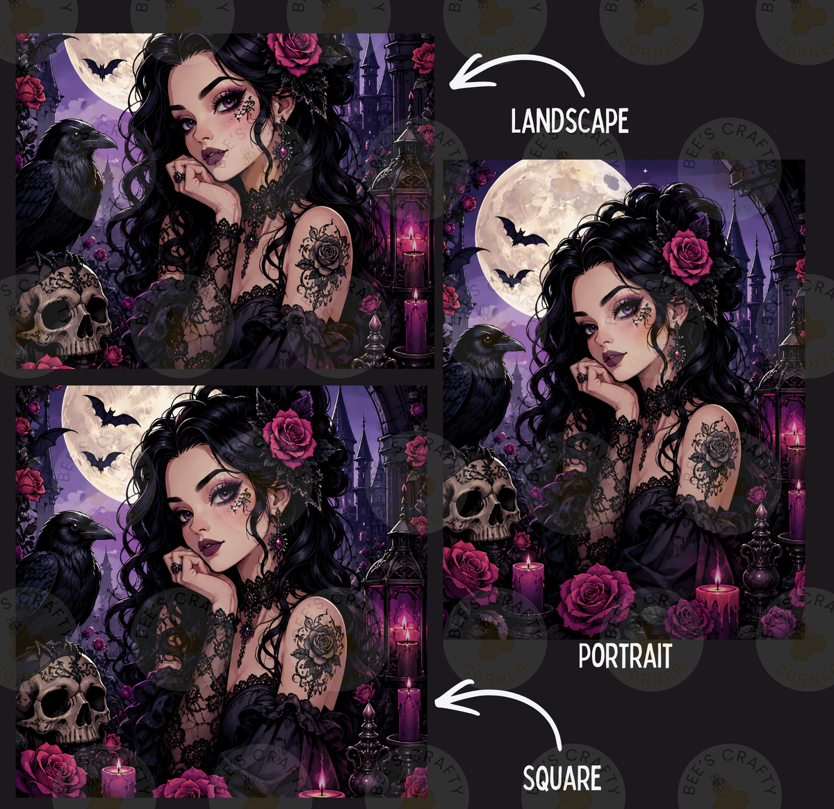 Raven Rose Enchantress by ©Kelly Reins - Licensed Diamond Painting Release Paper