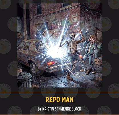 Repo Man by ©Kristin Schwenke Block Licensed Release Papers - Reusable Diamond Painting Release Paper