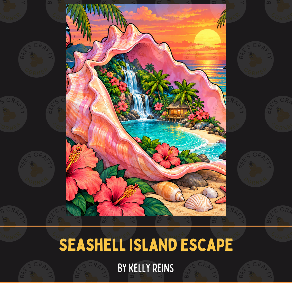 Seashell Island Escape by ©Kelly Reins - Licensed Diamond Painting Release Paper